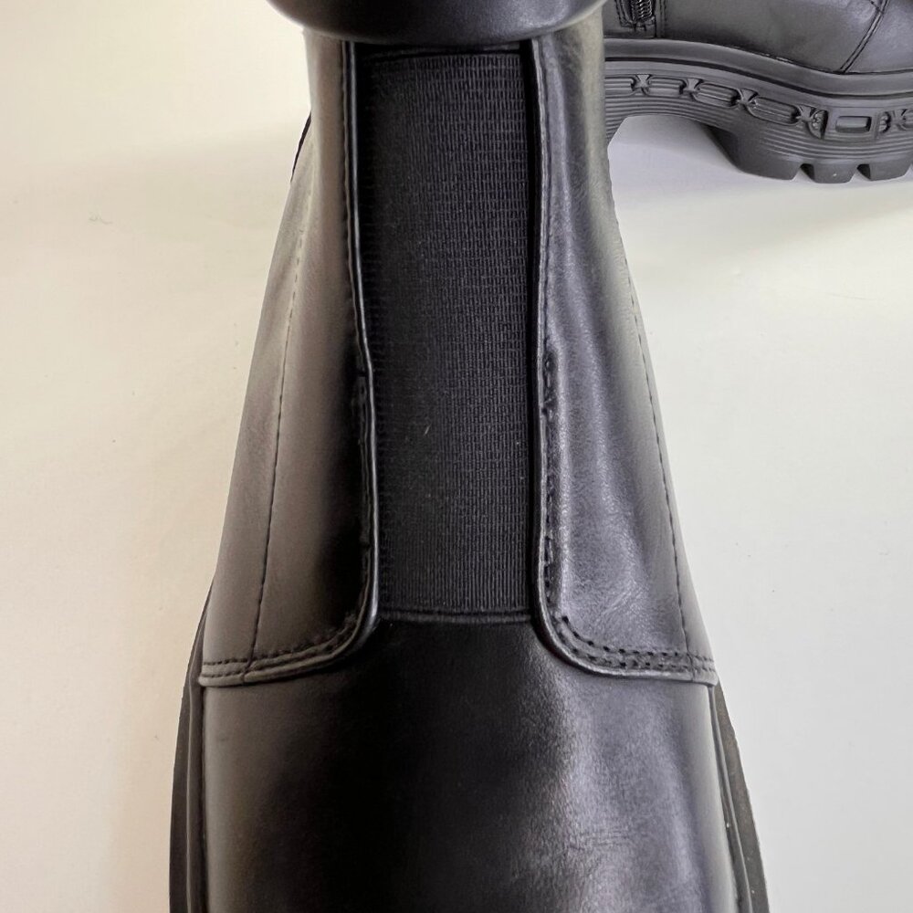 Karl Lagerfeld Latisha Boot Black Size 7.5 Womens Chunky Lug Sole Side Zip Style - Picture 15 of 16